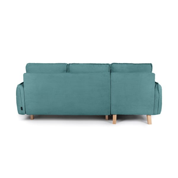 Sulankstoma (kintama) kampinė sofa turkio spalvos iš kordinio velveto Tori – Bonami Selection-image-4
