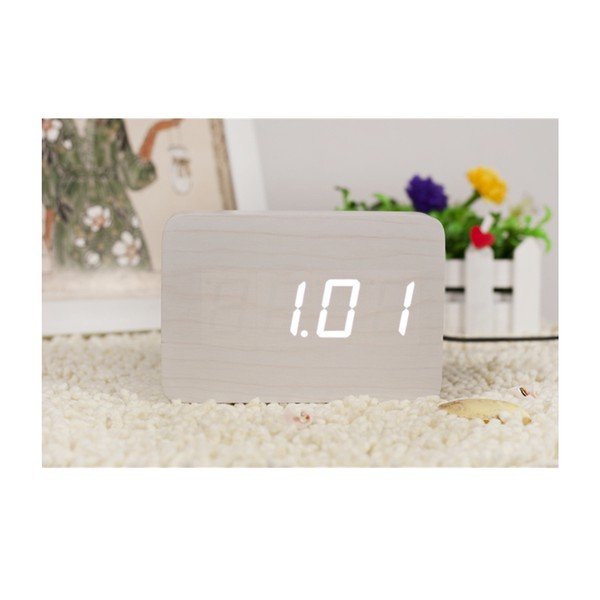 Baltas žadintuvas su baltu LED ekranu Gingko Brick Click Clock Clock-image-2