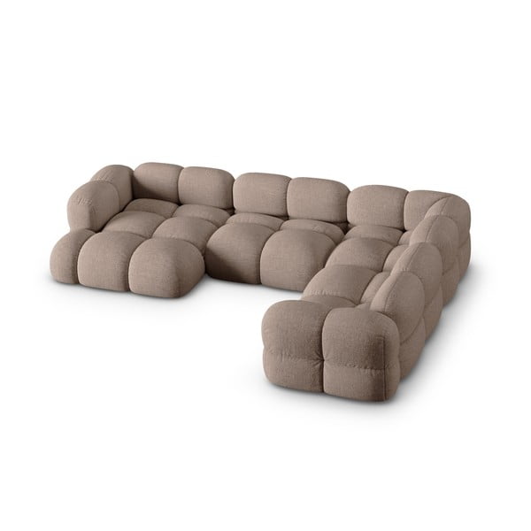 Rudos spalvos kampinė sofa (su dešiniuoju kampu/„U“ formos) Loretto – Cosmopolitan Design