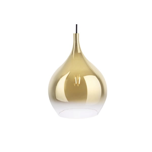 Stiklo pakabinamas aukso spalvos šviestuvas Leitmotiv Drup Large, ø 26 cm-image-2