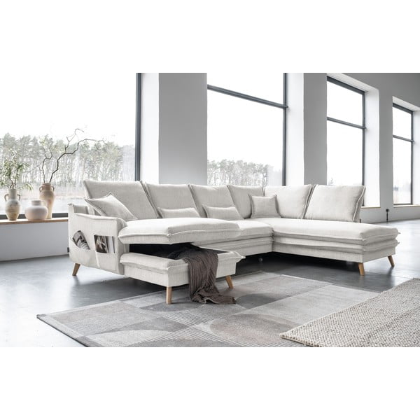 Sulankstoma kampinė sofa smėlio spalvos (su dešiniuoju kampu/„U“ formos) Charming Charlie – Miuform-image-4