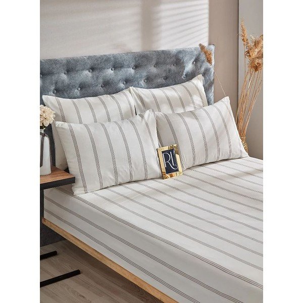 Dvigulė/itin ilga patalynė kreminės spalvos iš medvilnės 200x220 cm – Mila Home-image-1