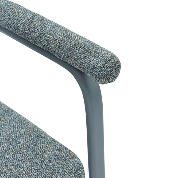 Pilkos spalvos iš audinio valgomojo kėdžių komplektas su porankiais 2 vnt. Ecto – Hübsch-image-4