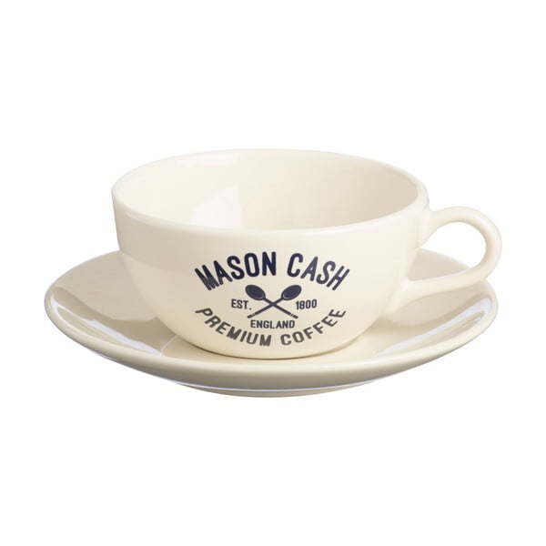 Baltas puodelis su lėkštele Mason Cash Varsity Cappuccino