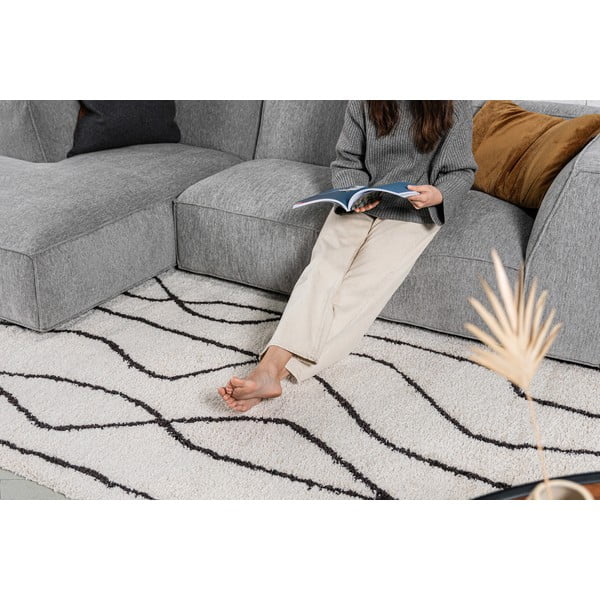 Baltos spalvos/juodos spalvos kilimas 160x230 cm Routa – Universal-image-3