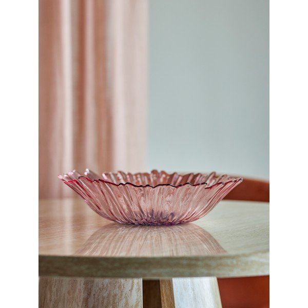 Šviesiai rožinės spalvos iš stiklo  dubuo ø 31 cm Mariko – Bloomingville-image-1