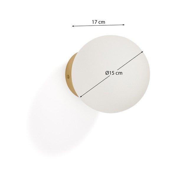 Baltos spalvos/auksinės spalvos sieninė lempa ø 15 cm Brisia – Kave Home-image-4