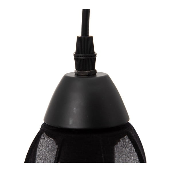 Kabantis šviestuvas juodos spalvos ø 40 cm su tekstiliniu gaubtu – Ixia-image-3