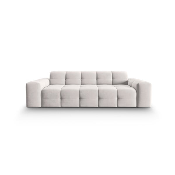 Šviesiai pilka aksominė sofa 222 cm Kendal - Micadoni Home
