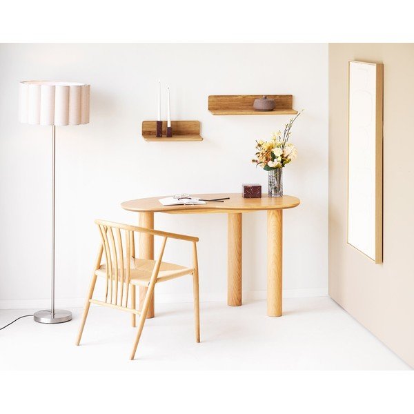 Smėlio spalvos/sidabrinės spalvos iš lino pastatomas šviestuvas (aukštis 150 cm) Wattom – House Nordic-image-1