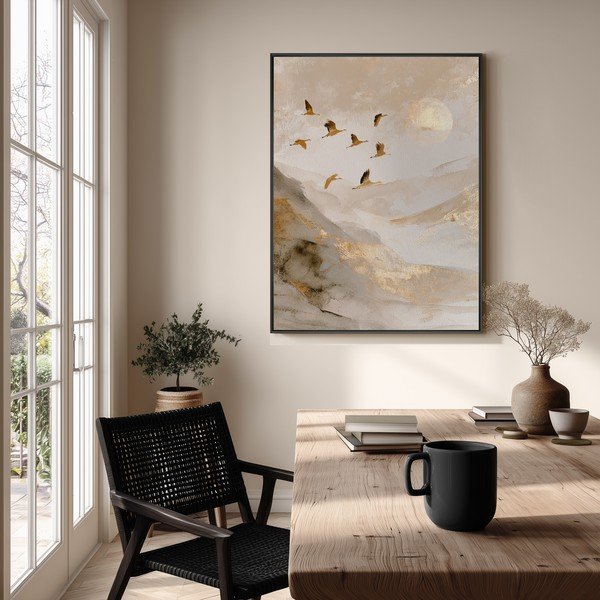 Spausdintas paveikslas su rėmeliu 60x80 cm Golden Peaks II – Styler-image-1