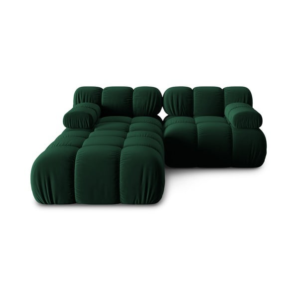 Kampinė sofa žalios spalvos iš velveto Bellis – Micadoni Home