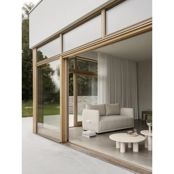 Iš akmens apvalios formos kavos staliukas smėlio spalvos ø 75 cm Volos – Blomus-image-3