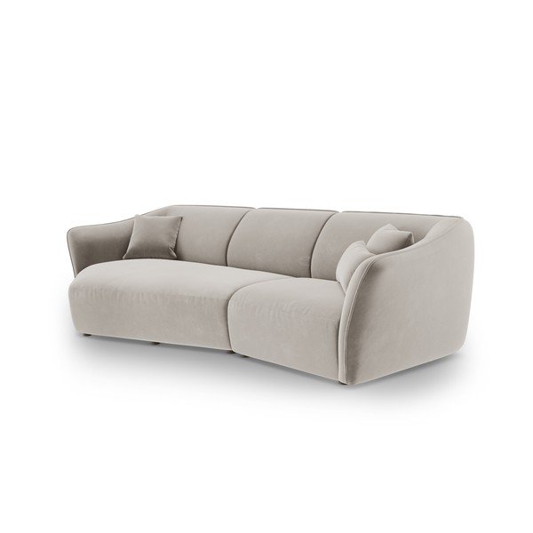 Iš velveto kampinė sofa smėlio spalvos Tokyo – Cosmopolitan Design-image-2