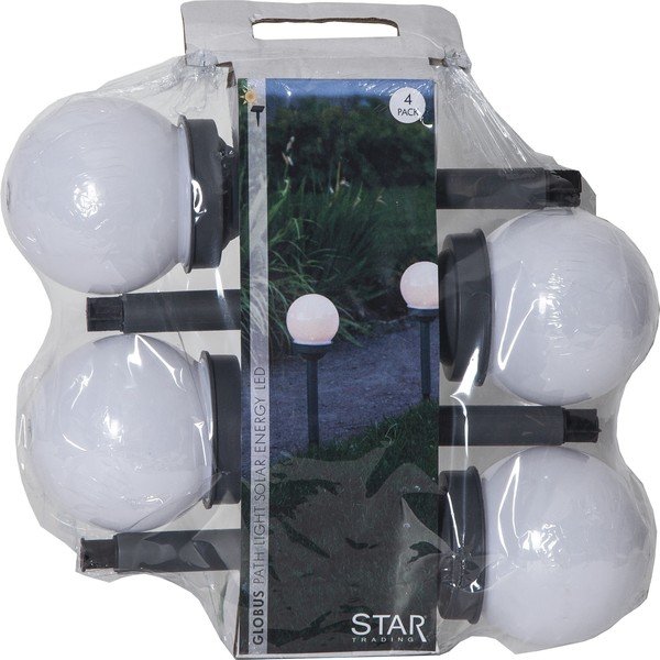 4 lauko saulės energija veikiančių šviestuvų rinkinys Star Trading Globus, aukštis 27 cm-image-4