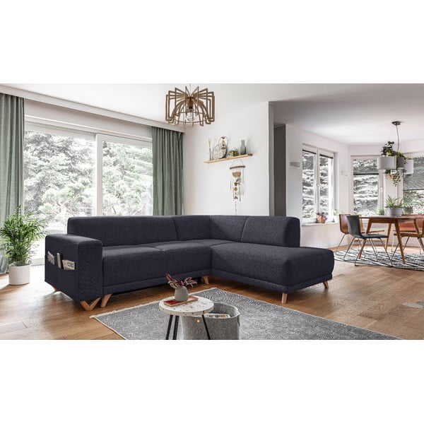 Antracito spalvos sulankstoma/su sandėliavimo vieta kampinė sofa (su dešiniuoju kampu/„L“ formos) Classy Sophie – Miuform-image-3