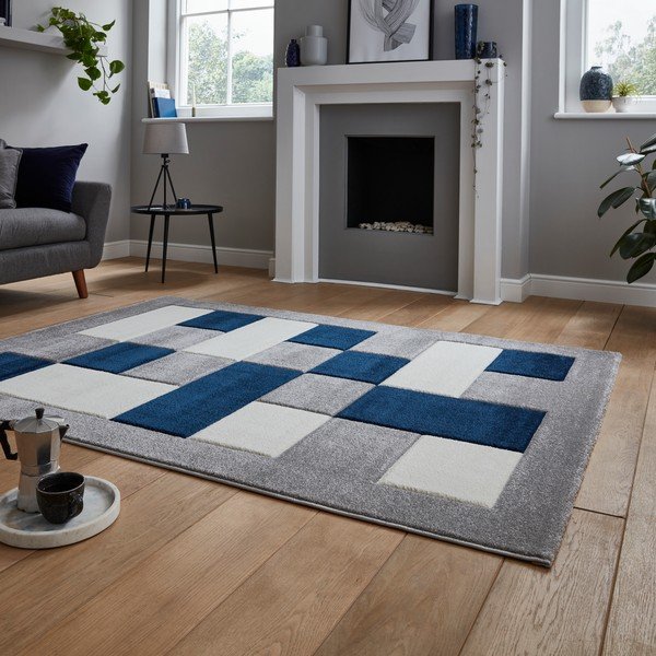 Mėlynos ir pilkos spalvos kilimas Think Rugs Brooklyn, 160 x 220 cm-image-2