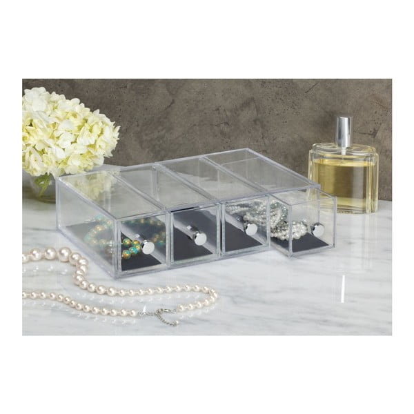 Skaidri 4 stalčių iDesign Clarity spintelė, 25,5 cm aukščio-image-1