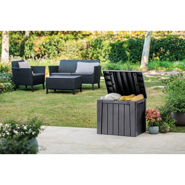 Tamsiai pilkos spalvos iš plastiko sodo daiktadėžė Urban – Keter-image-1