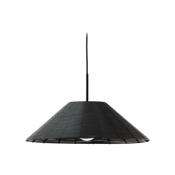 Juodos spalvos iš dirbtinio rotango šviestuvo gaubtas ø 50 cm Saranella – Kave Home