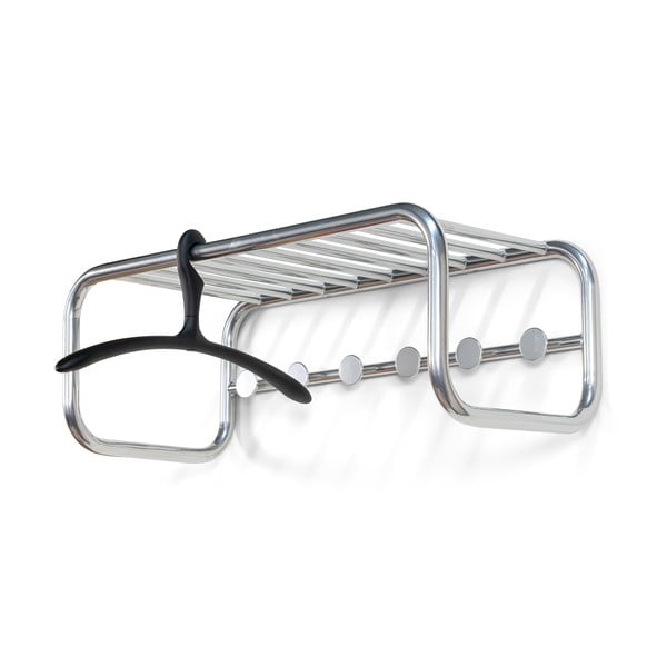 Sidabrinės spalvos iš metalo sieninė lentyna su lentyna 72 cm Retro – Spinder Design-image-3