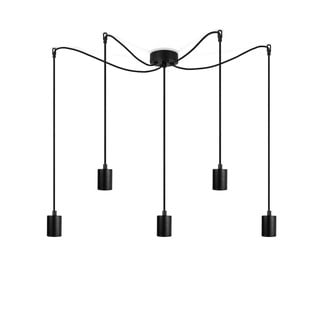 Juodas penkių šakų pakabinamas šviestuvas Bulb Attack Cero Basic