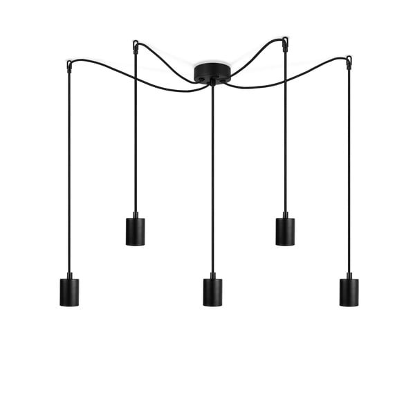 Juodas penkių šakų pakabinamas šviestuvas Sotto Luce Cero Basic