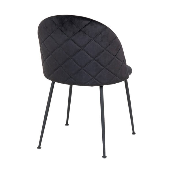 Iš aksomo valgomojo kėdės juodos spalvos 2 vnt. Geneve – House Nordic-image-2