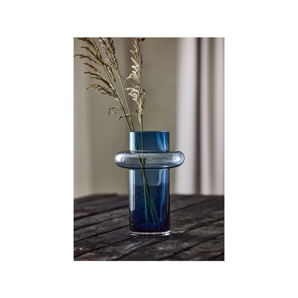 Tamsiai mėlyna stiklo vaza Lyngby Glas Tube, aukštis 30 cm-image-2