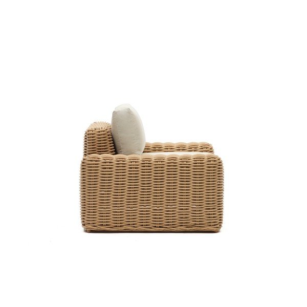 Kreminė dirbtinio rotango sodo kėdė Portlligat - Kave Home-image-2