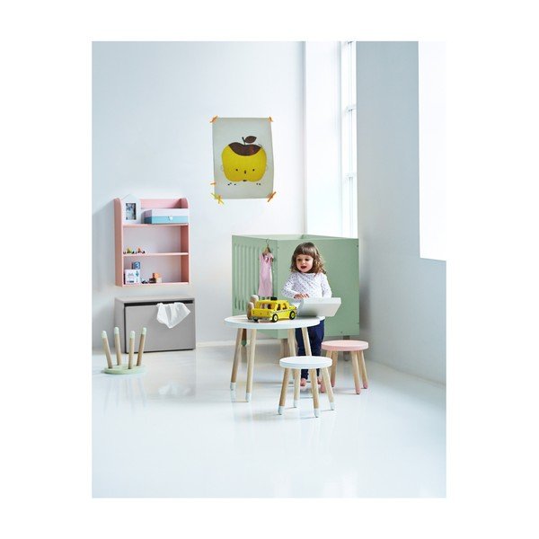 Balta vaikiška taburetė Flexa Dots, ø 30 cm-image-2