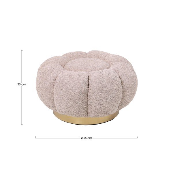 Pilkai rožinės spalvos taburetė iš boucle Florel – Bizzotto-image-3