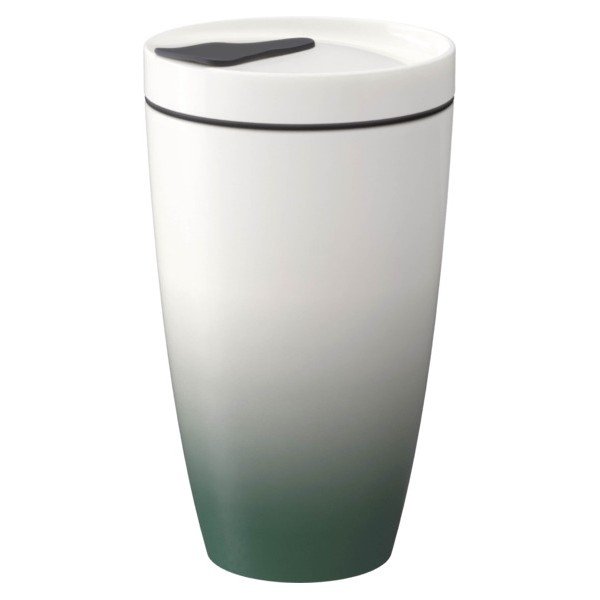 Žalios ir baltos spalvos porcelianinis kelioninis termopuodelis Villeroy & Boch Like To Go, 350 ml