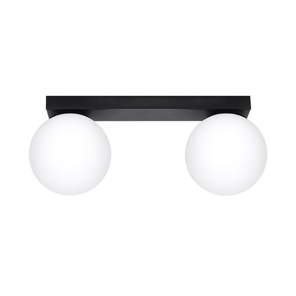 Lubinis šviestuvas juodos spalvos ø 12 cm su stiklo gaubtu Umerta – Nice Lamps
