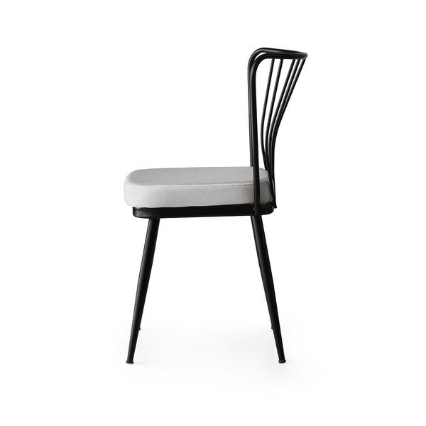 Valgomojo kėdės iš metalo baltos spalvos/juodos spalvos 2 vnt. Yildiz – Kalune Design-image-3
