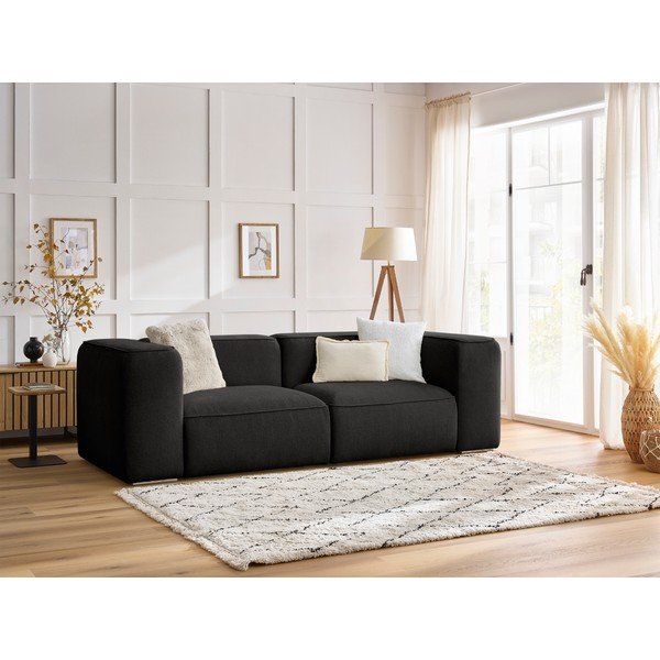 Sofa juodos spalvos 255 cm Zephyr – Bobochic Paris-image-1