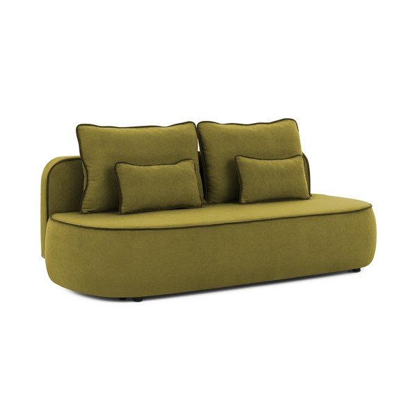 Žalios spalvos/tamsiai žalios spalvos sulankstoma/su sandėliavimo vieta vaikiška sofa iš velveto 210 cm Saga – Ropez