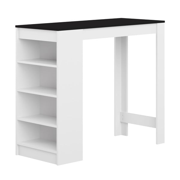 Baltas baro stalas su juodu stalviršiu 115x50 cm Aravis - TemaHome 
