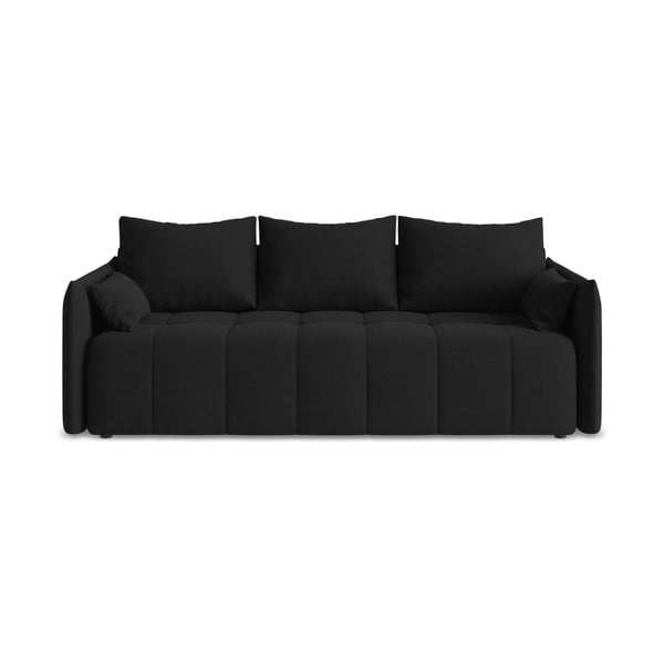 Juodos spalvos sulankstoma/su sandėliavimo vieta sofa 225 cm Moku – Makamii