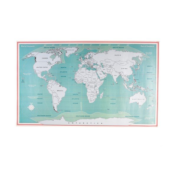 Nutrinamas žemėlapis 87x52 cm World Map – Rex London-image-2