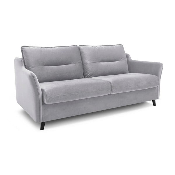 Šviesiai pilka aksominė sofa lova "Bobochic Paris Loft-image-3