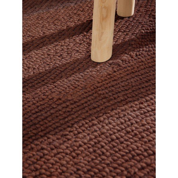 Rankų darbo raudonos plytų spalvos iš vilnos kilimas 80x300 cm Calmio – Hanse Home-image-4