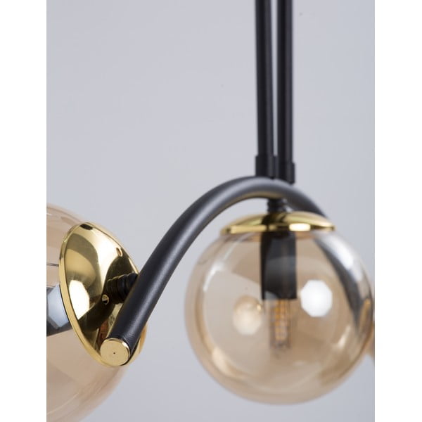 Lubinis šviestuvas geltonos spalvos/juodos spalvos ø 15 cm su stiklo gaubtu Yay – Squid Lighting-image-2