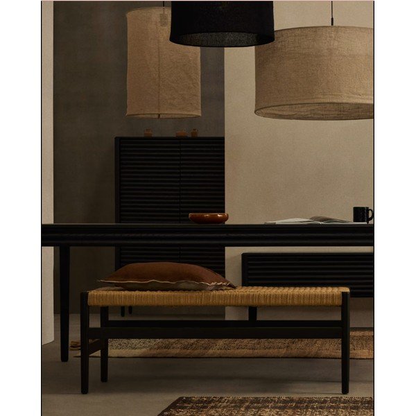 Suolas juodos spalvos/natūralios spalvos Zaide – Kave Home-image-1