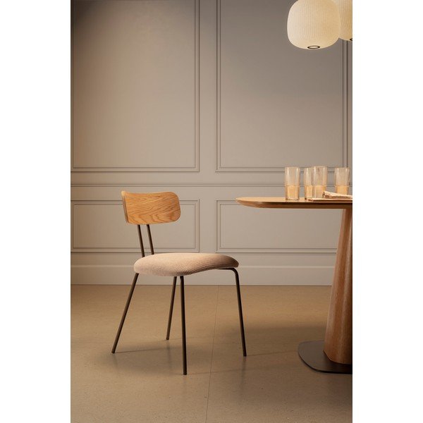 Smėlio spalvos/natūralios spalvos iš audinio valgomojo kėdė Olimpia – MOME-image-2