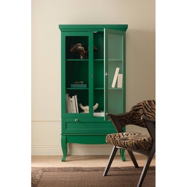 Žalios spalvos iš MDF plokštės pakabinama vitrina 85x170,5x35 cm Prato – Ellos Home-image-1