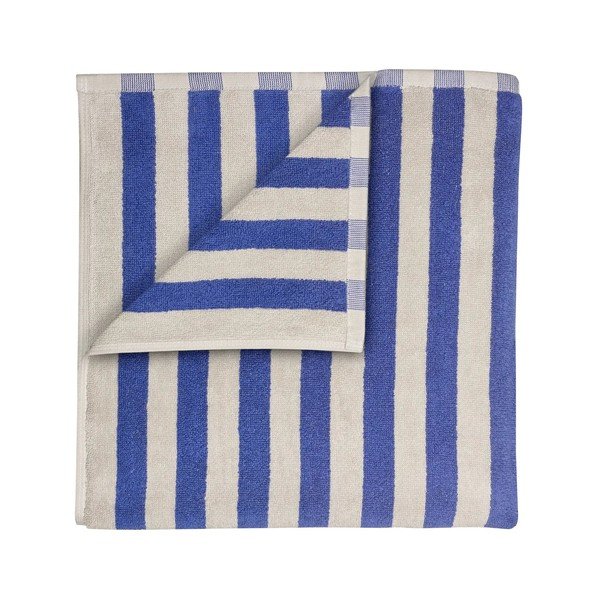 Mėlynos spalvos/kreminės spalvos iš frote audinio iš organiškos medvilnės vonios rankšluostis 70x140 cm Arto – Blomus