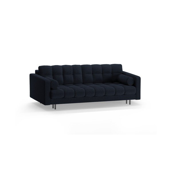 Tamsiai mėlynos spalvos iš boucle sulankstoma/su sandėliavimo vieta sofa 222 cm Bali – Cosmopolitan Design-image-3