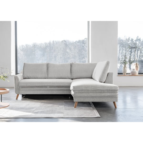 Sulankstoma kampinė sofa smėlio spalvos (su dešiniuoju kampu) Charming Charlie – Miuform-image-1