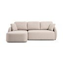 Smėlio spalvos sulankstoma kampinė sofa iš šenilinio audinio (su dešiniuoju kampu/su gultu) Laira – Kave Home